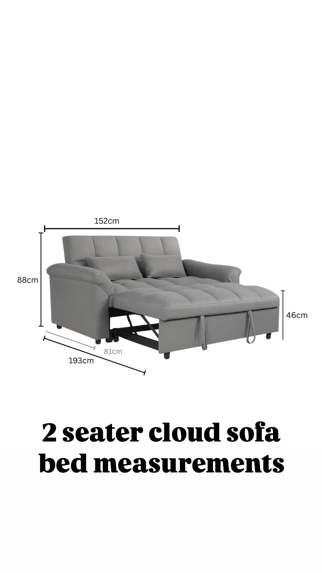 Cloud 2 seater sofa bed