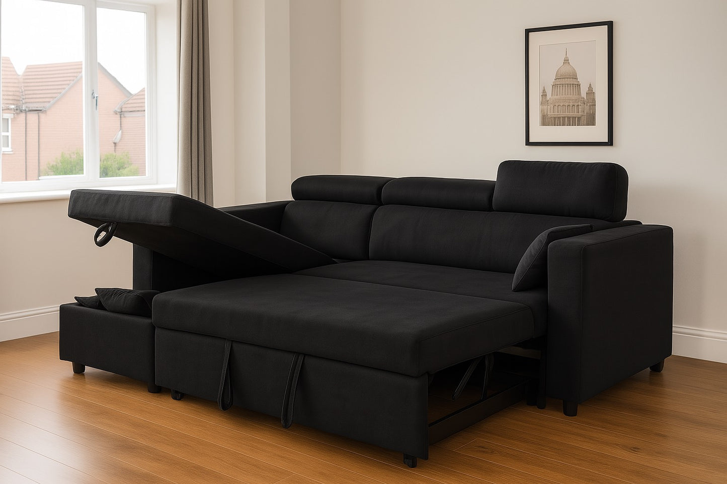Luca Oxford Universal Corner Pull Out Sofa Bed