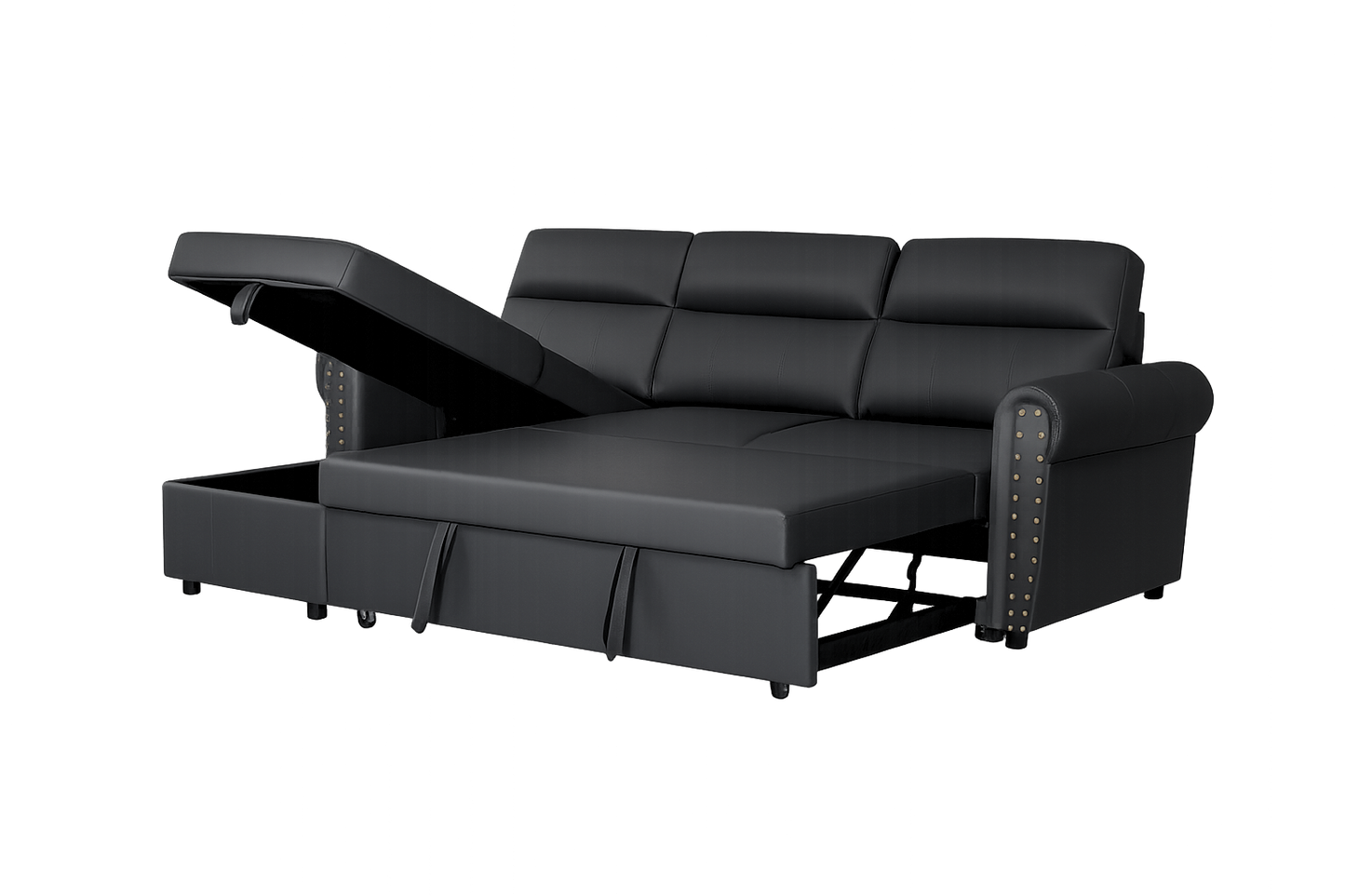 Roma air leather Universal Corner Pull Out Sofa Bed