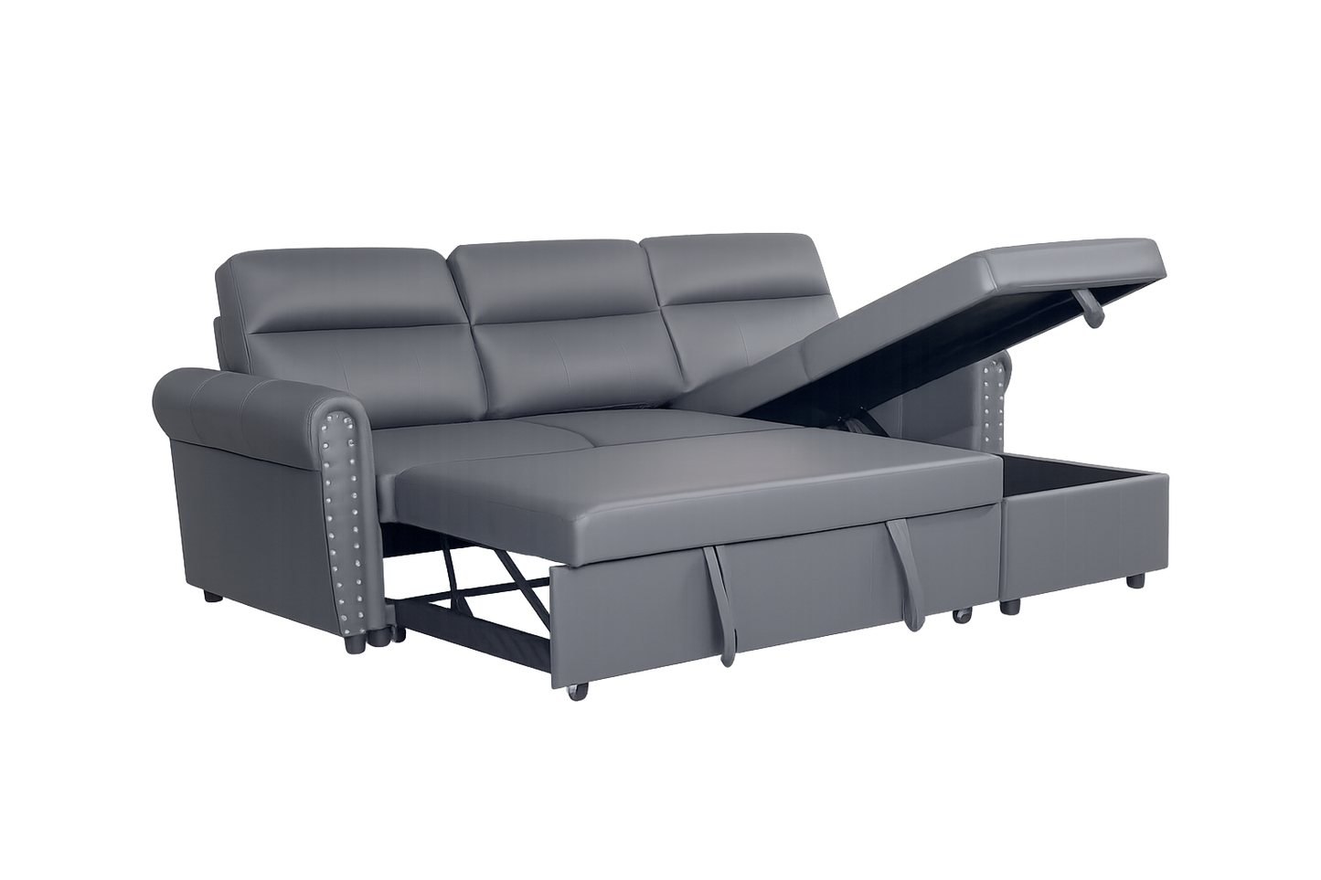 Roma air leather Universal Corner Pull Out Sofa Bed