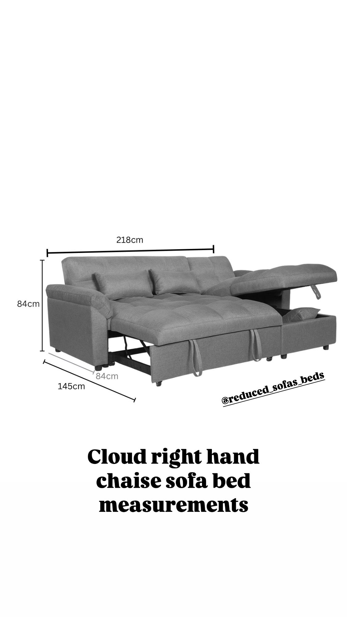 Cloud left or right hand sofa bed chaise universal