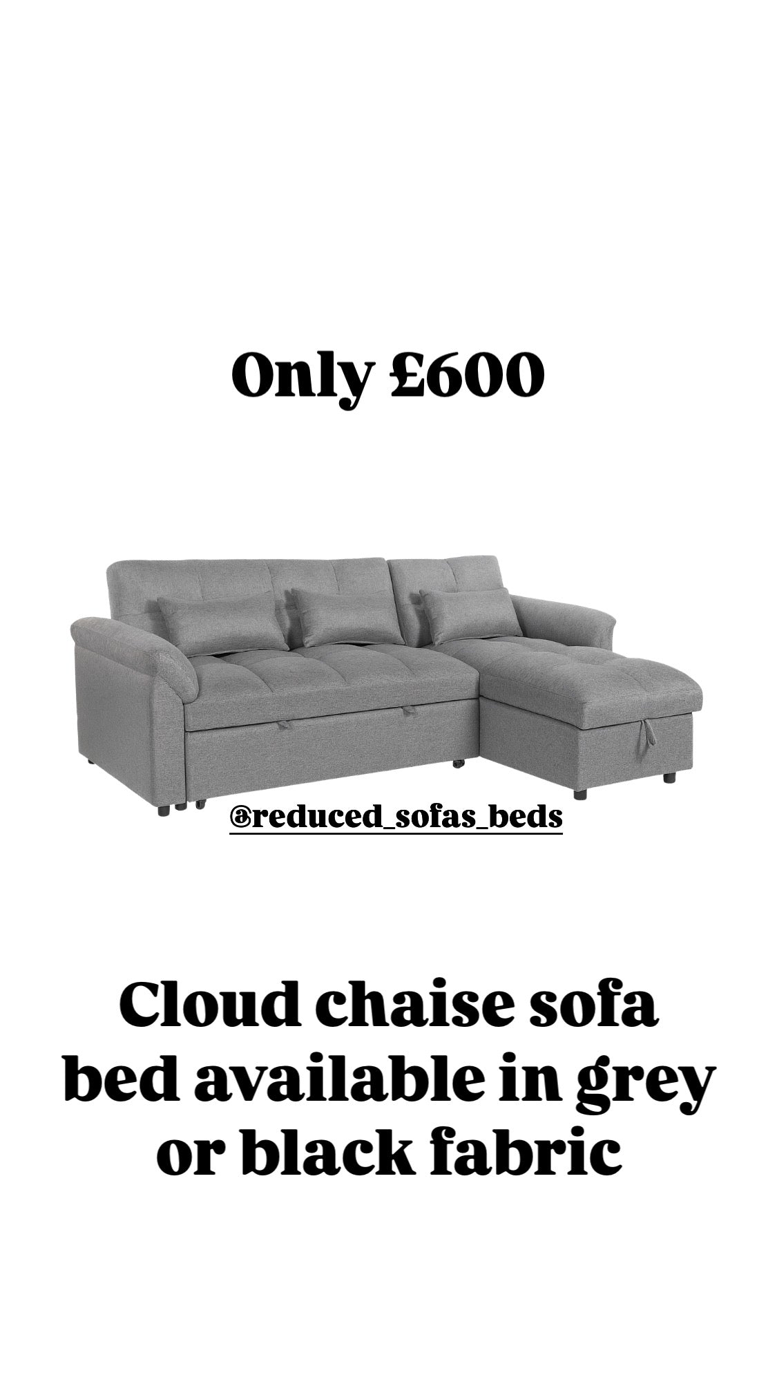 Cloud left or right hand sofa bed chaise universal