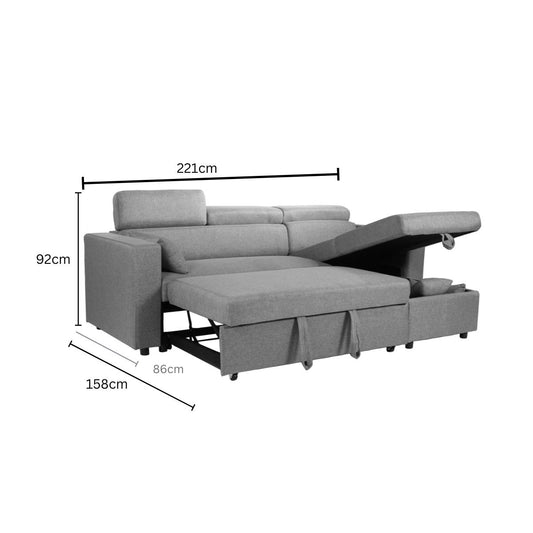 Luca Oxford Universal Corner Pull Out Sofa Bed