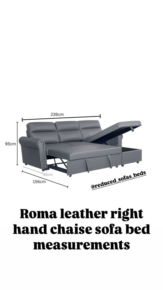 Roma air leather Universal Corner Pull Out Sofa Bed